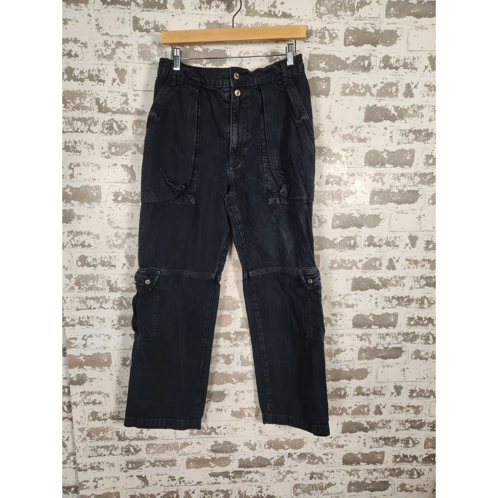We The Free Marx Cargo Jeans‎ Size 27 Blue Slouchy Streetwear Utility Dark Wash